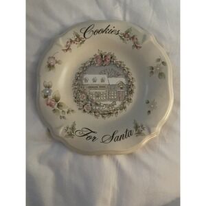 Cookies for Santa Plate 9" Pfaltzgraff Tea Rose ~ Never Used